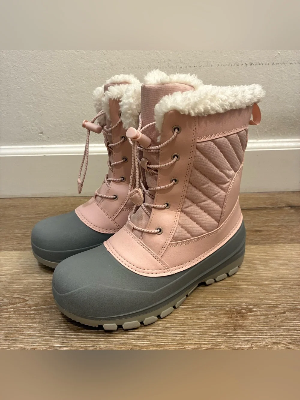 All in Motion Kids' Skylar Waterproof Snow Boots In Blush Pink Size 5 New No Box